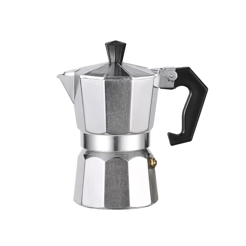Italian Style Aluminum Stainless Steel Moka Pot Espresso Maker Octagonal Coffee Pot For Home Office Outdoor