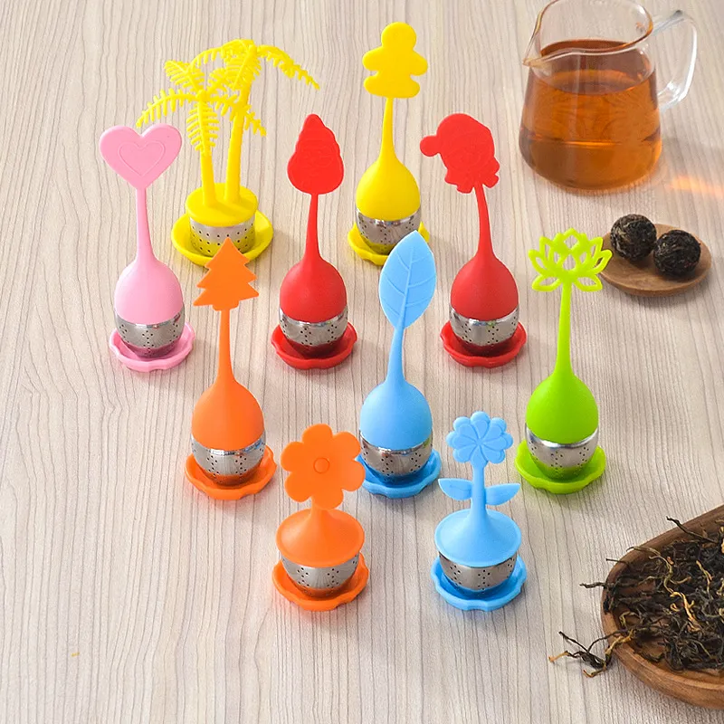 Infusore per Tè a Forma di Foglia Creativo Acciaio Inossidabile Silicone Filtro Accessori
