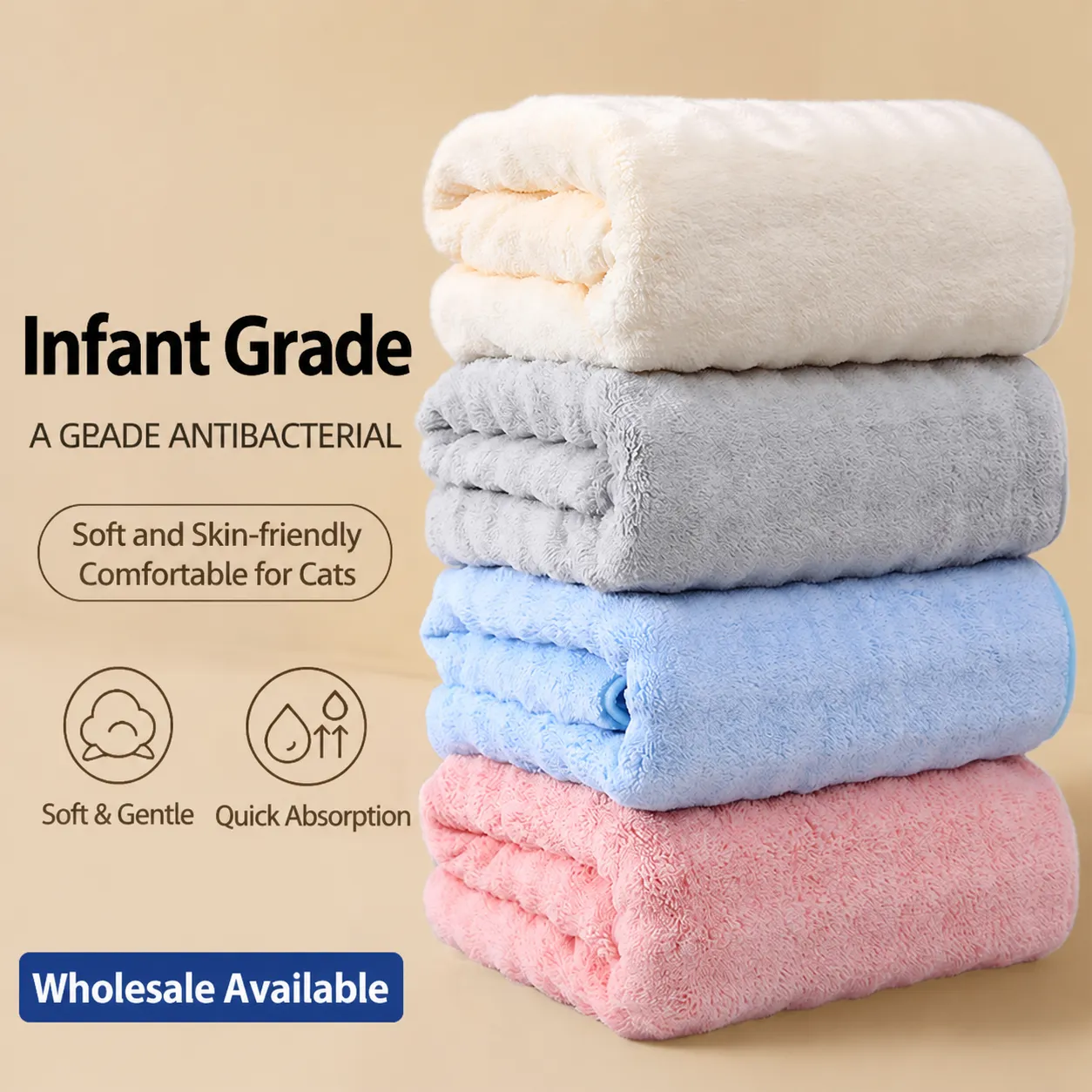 Verdikte Bellen Koraalvlies Zachte Gezicht Wasdoek Absorberend Sneldrogend Badhanddoek