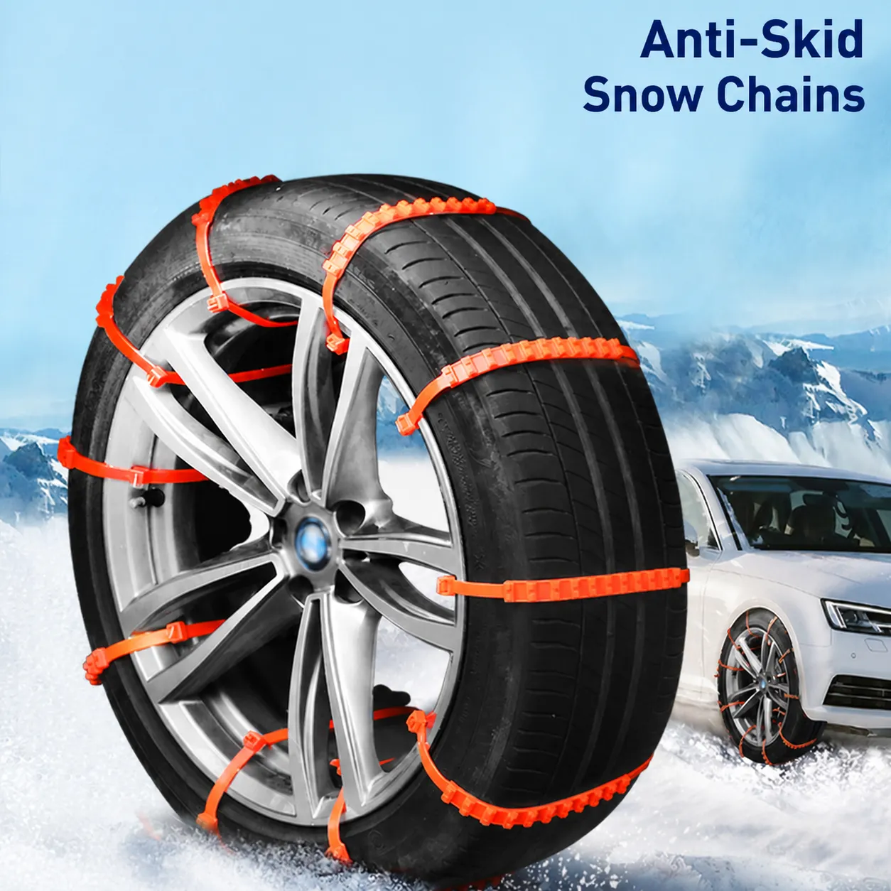 Portable Universal Car Tire Anti Skid Chain Emergency Snow Mud Drive Safety Traction Strap Automotive Wheel Chain