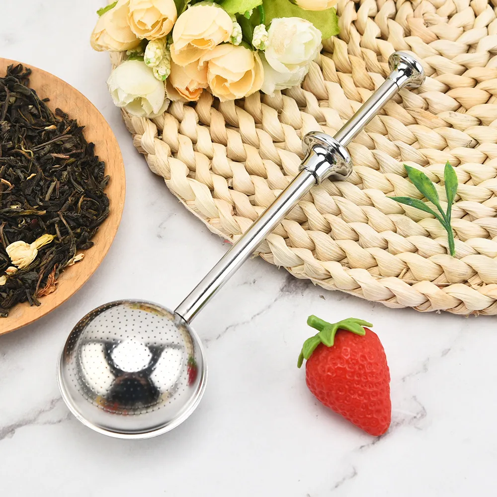 Colador de Té Telescópico de Acero Inoxidable 304 Infusor de Té Esférico Tipo Prensa Filtro de Té de Hojas Sueltas Herramienta de Cocina