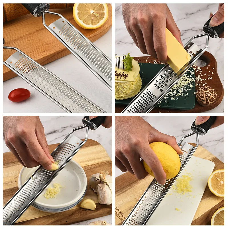 Stainless Steel Cheese Grater Lemon Zester Multipurpose Kitchen Tool Sharp Blade Ergonomic Handle For Home Baking
