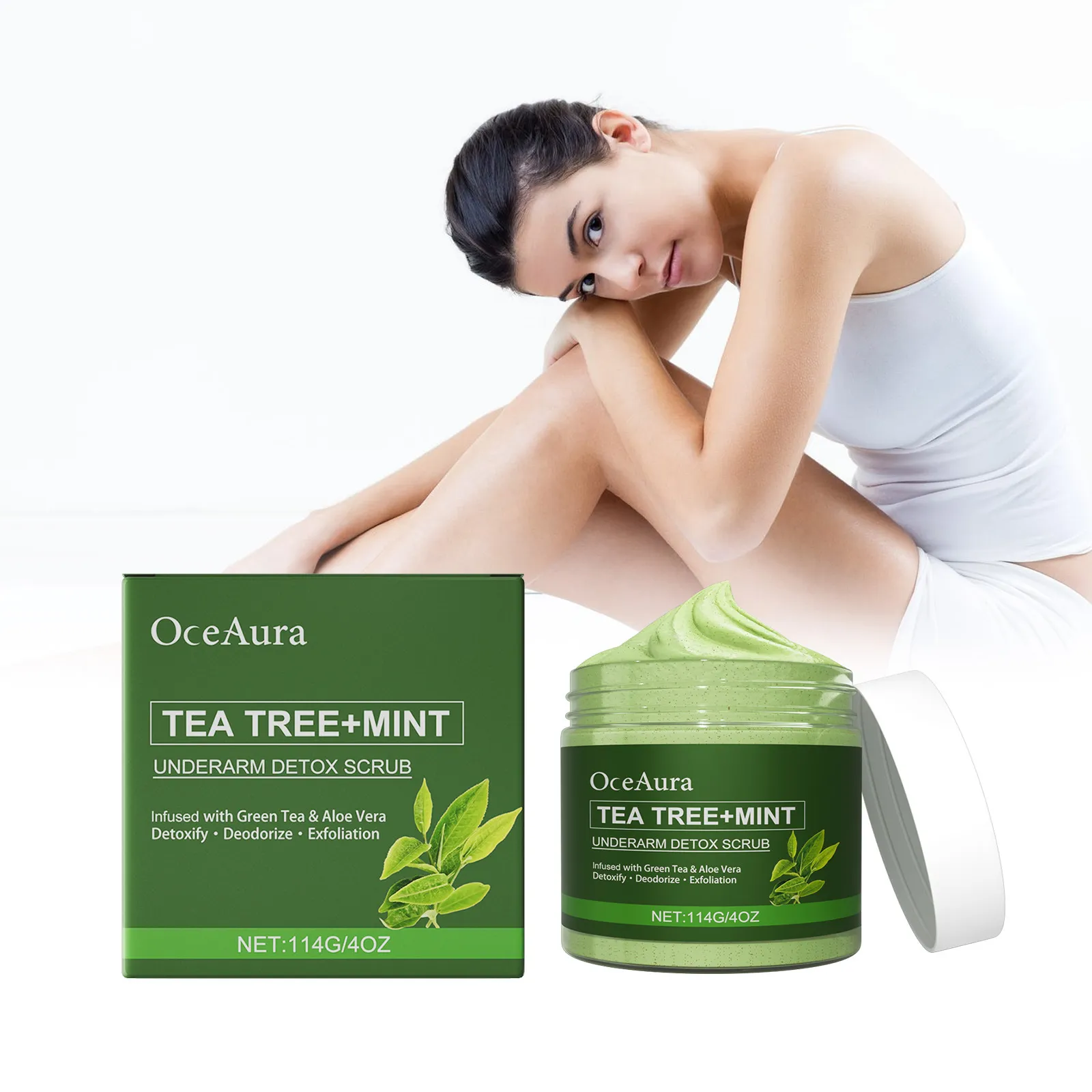 OceAura Scrub Sōmatos Mentha Dentrou Tsagiou Apofolitikó Katharismós Therapeía Epithermídas Fysikó Fytikó Typo