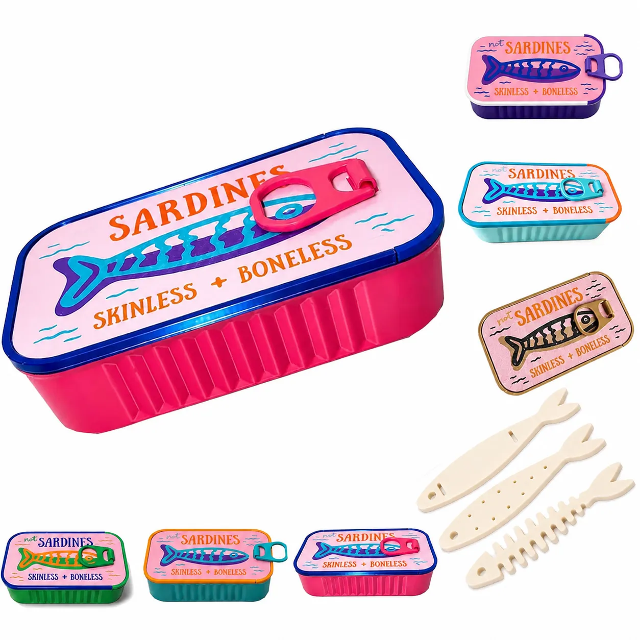 Joyero Creativo de Lata de Sardinas Impreso en 3D PLA Ecológico Organizador de Almacenamiento de Anillos y Pendientes de Escritorio