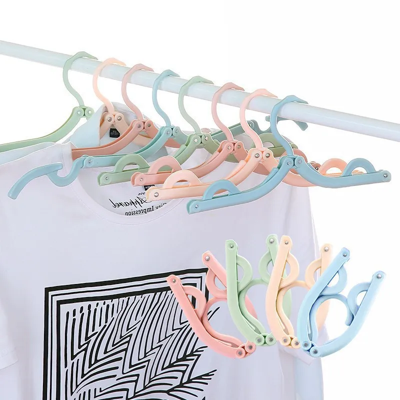 Foldable Clothes Hanger Portable Travel Plastic Non-slip Drying Rack Storage Hanger
