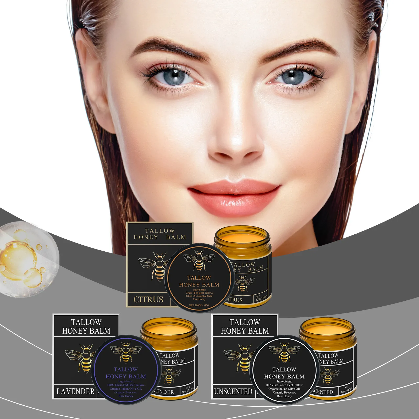 Balsamo Biologico di Sebo e Miele Crema Idratante Profonda Viso e Corpo Crema Naturale di Sebo Con Olio d'Oliva Cera d'Api