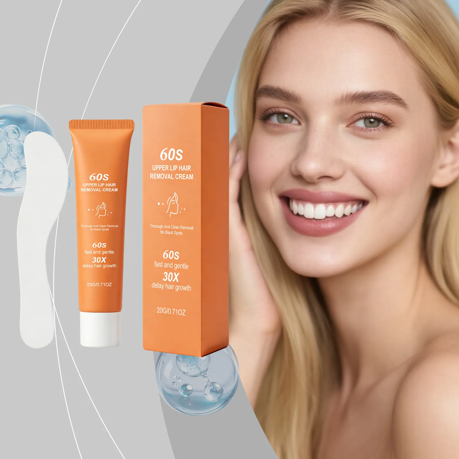 Facial Hair Removal Cream Gentle Formula Lip Hair Remover With Scraper Refreshing Smooth Skin Face Care Beauty Product