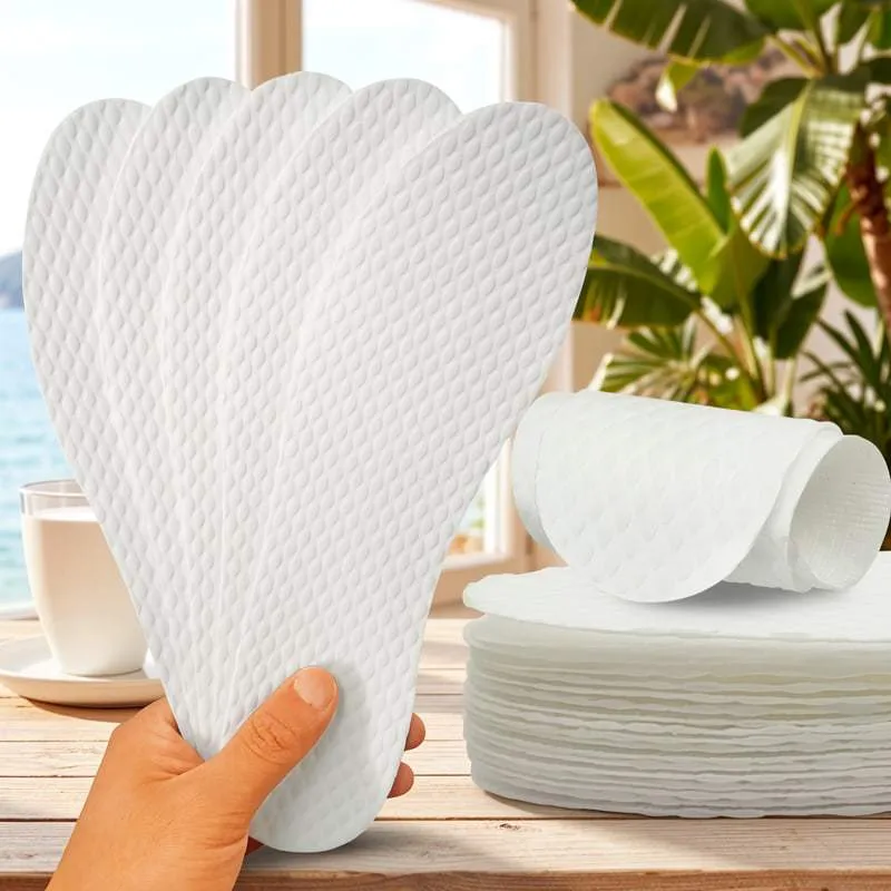 Einweg Atmungsaktive Holzzellstoff Einlegesohlen Geruchsneutralisierende Schweißabsorbierende Kissen-Einlagen Für Unisex Alltagsschuhe