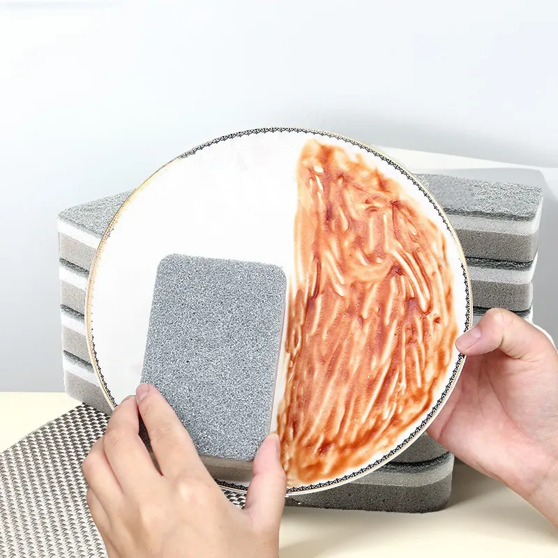 Kitchen Cleaning Sponge Double Sided Scouring Pad Dishwashing Scrub Sponge Block Thickened Household Cleaning Tool
