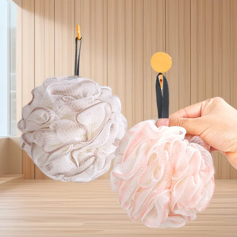 Large Mesh Bath Sponge Soft PE Bath Ball Exfoliating Shower Loofah With Hanging Strap Daily Body Cleaning Bath Accessories For Home