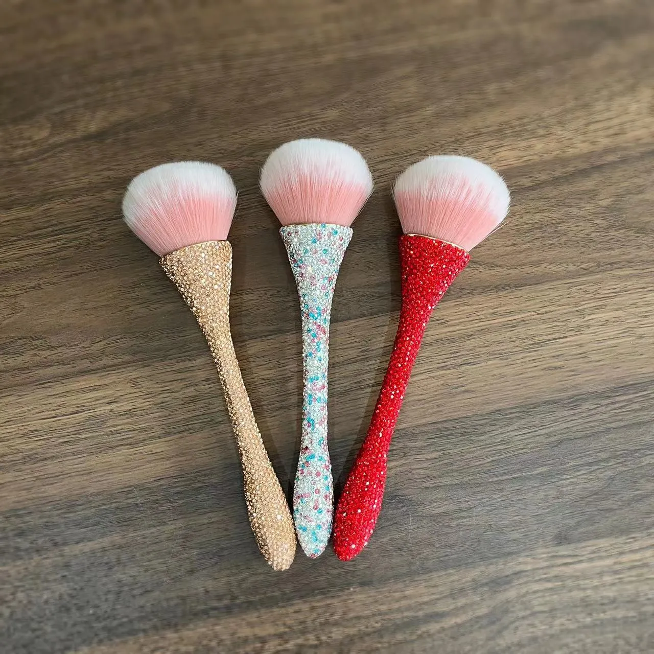 Luxus Strass Make-up Pinsel Großes Puder Rouge Pinsel Kristall Metall Griff Werkzeug Für Damen