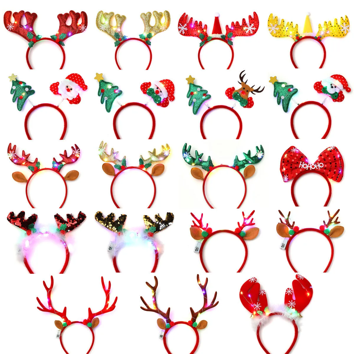 Weihnachten Leuchtender Geweih Haarreif LED Licht Rentier Haarreif Party Dekoration Festival Haaraccessoires