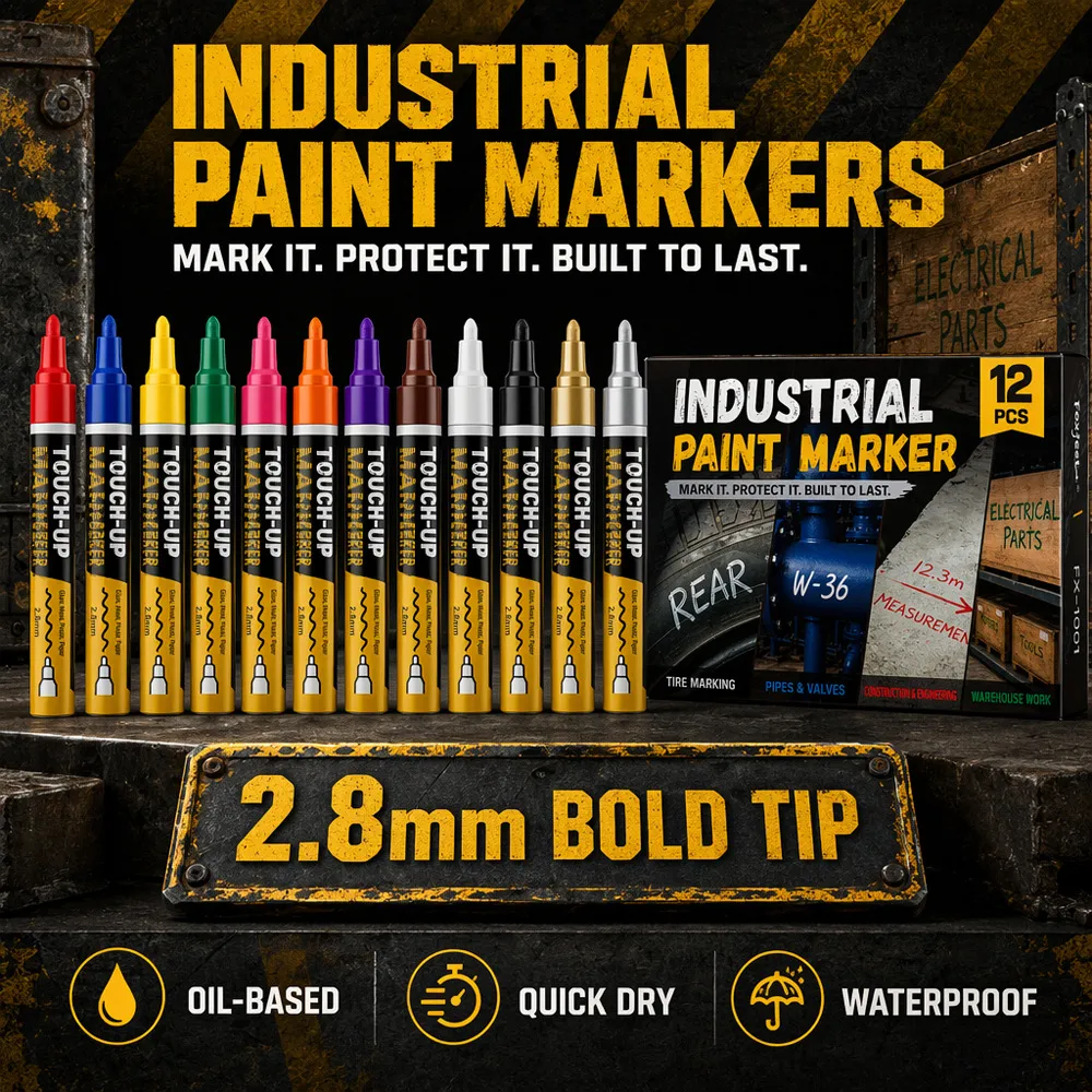 Waterproof Permanent Oil Based Paint Marker Pen For Metal Tire Glass Ceramic Stone Wood Plastic Quick Drying Industrial Pen