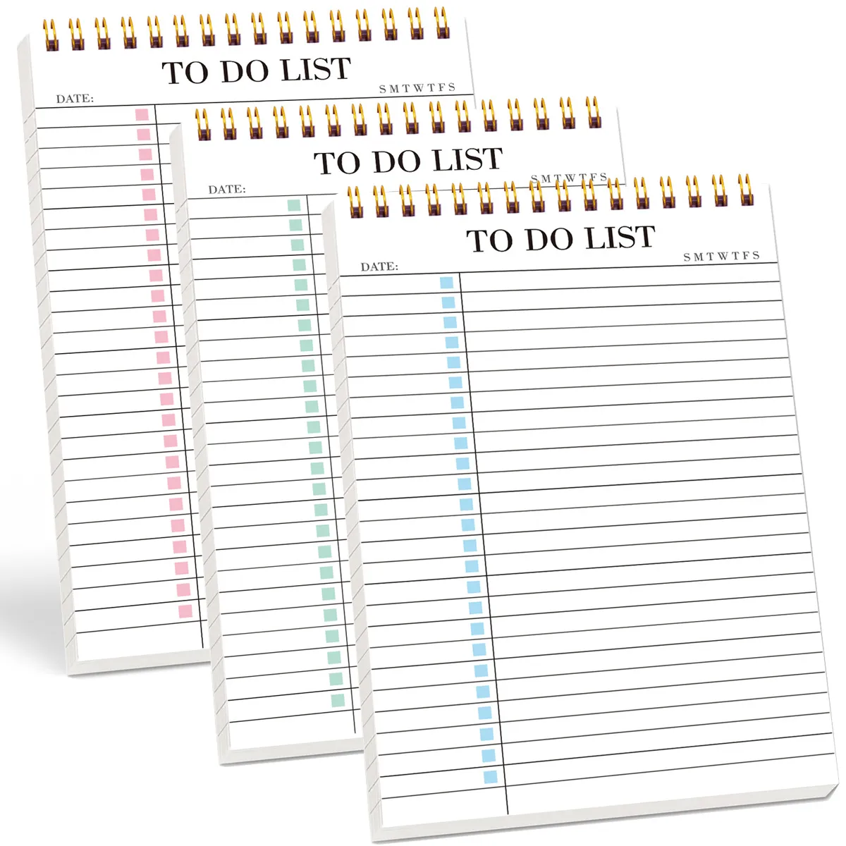 Pianificatore di Programma Inglese Portatile Elenco Cose da Fare Quotidiano Settimanale Quaderno a Spirale Cancelleria Scuola Ufficio