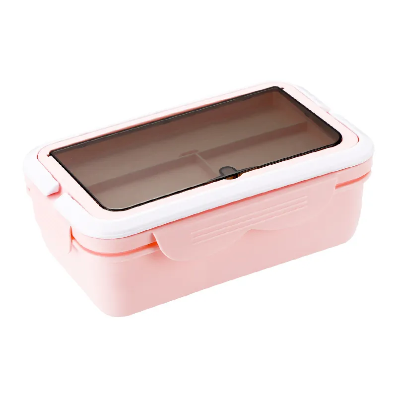 Fiambrera Portátil de Paja de Trigo Compartimento Bento Box Con Vajilla Contenedor de Almacenamiento de Alimentos Antigoteo Para Escuela Oficina Adultos