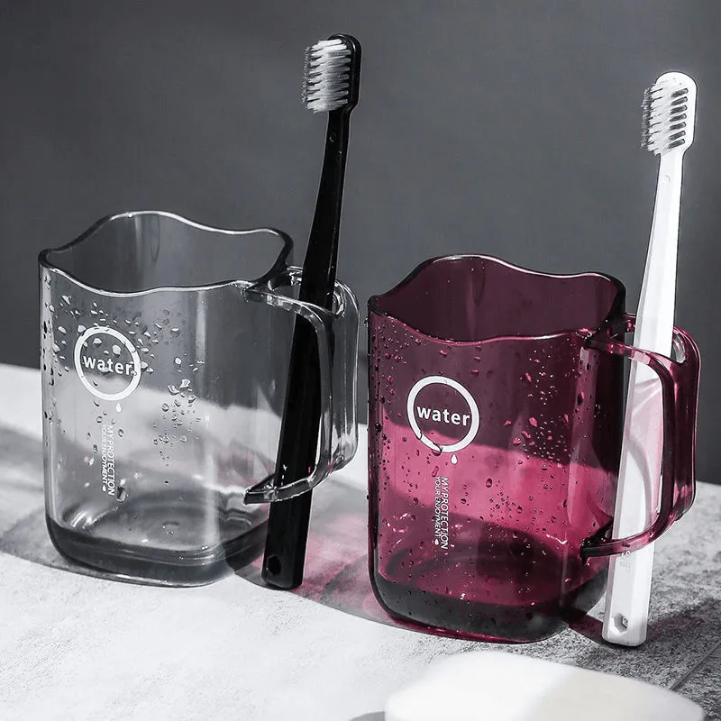 Transparent PET Plastic Mouthwash Cup Modern Minimalist Bathroom Toothbrush Cup Solid Color Water Cup