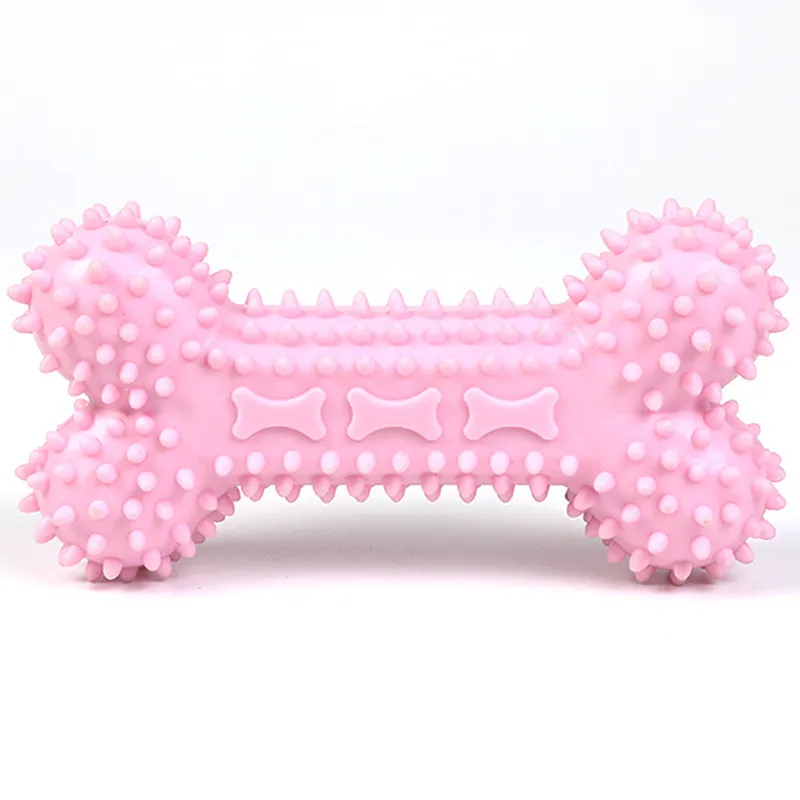 TPR Jouet à Mâcher pour Chien en Forme d'Os Nettoyage des Dents Jouet d'Entraînement Interactif pour Petits et Grands Chiens