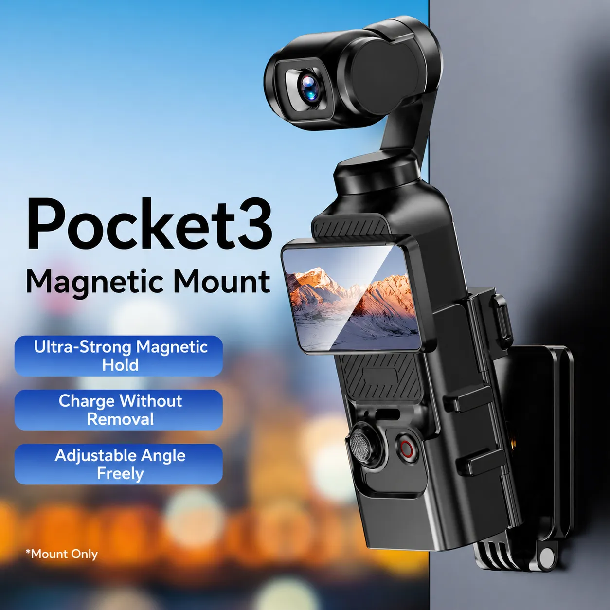 Supporto di Montaggio Magnetico Multifunzionale per Action Cam ABS Supporto Portatile per Dispositivi di Ripresa All'aperto
