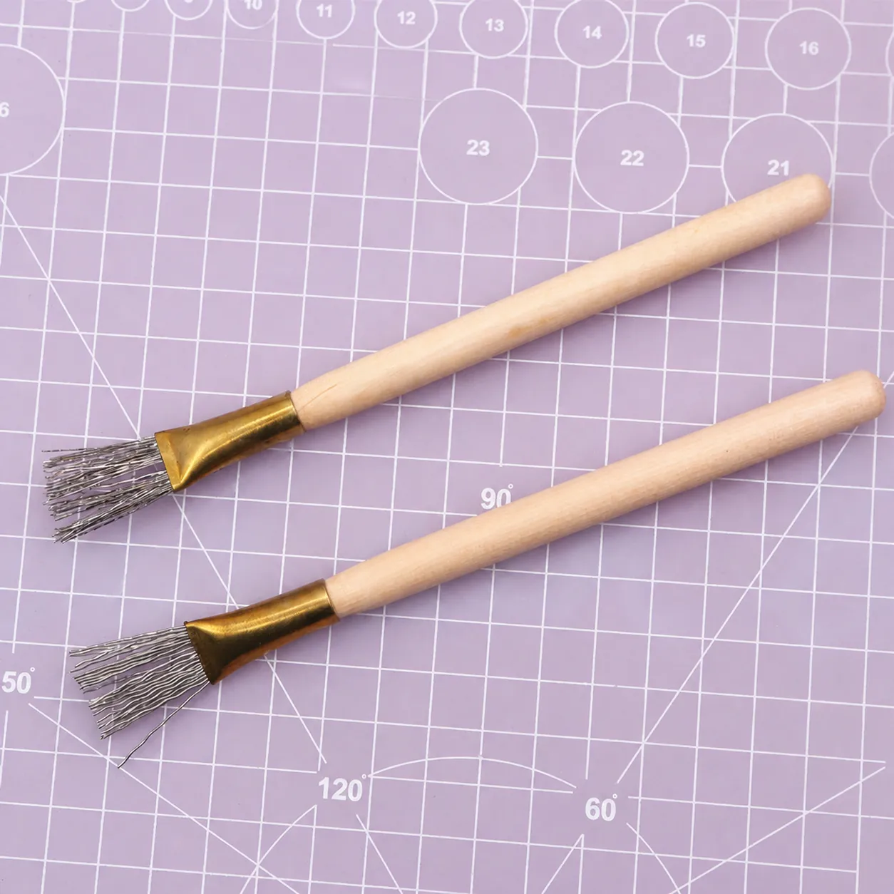 Juego de Cepillo de Alambre de Siete Agujas con Mango de Madera Herramienta de Textura de Arcilla para Manualidades Cerámica