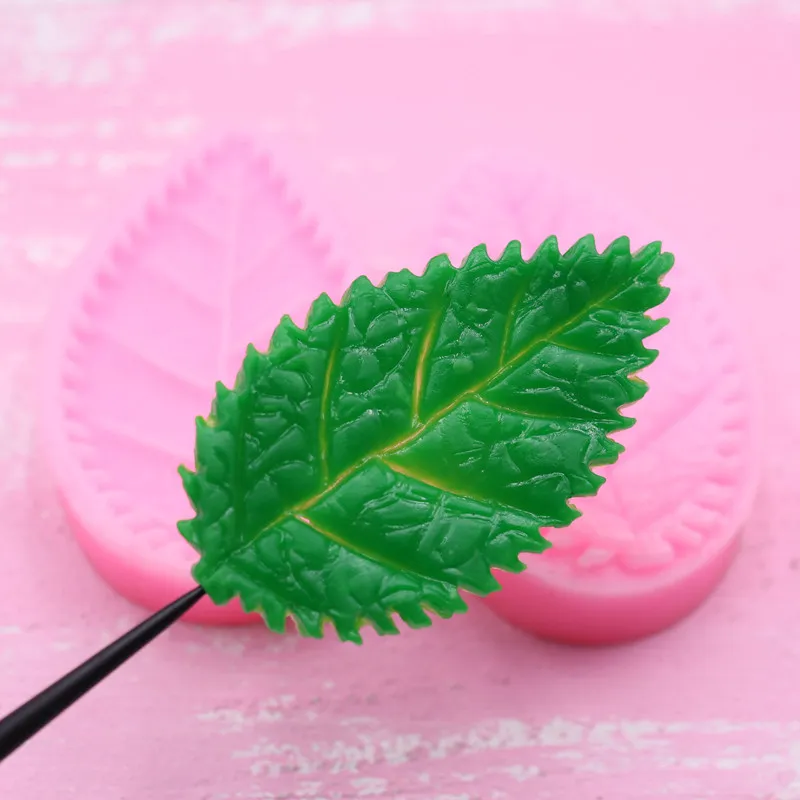 Rose Leaf Vein Silicone Mold Fondant Cake Decorating Tool Soft Pottery Clay Craft DIY Flexible Baking Mold