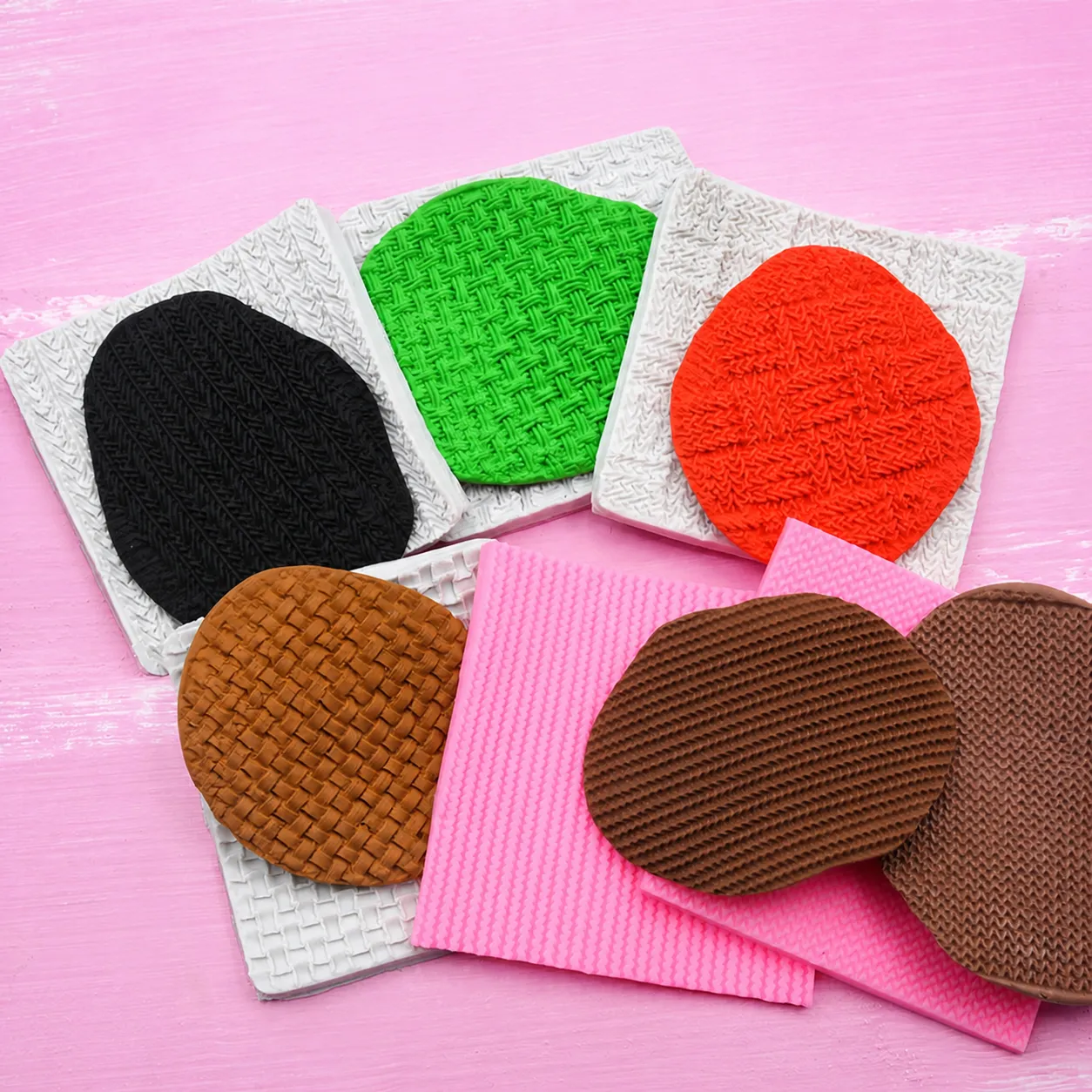 Silikonform Stricktextur Pullover Muster Fondant Kuchen Dekorationswerkzeug Polymer Ton DIY Handwerk Form