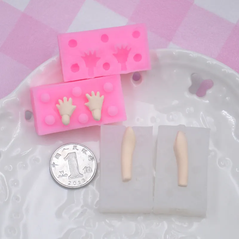 Miniature Hand Arm Silicone Mold Q Version Clay Fondant Mold DIY Craft Silicone Mold Mini Hand Palm Soft Pottery Mold