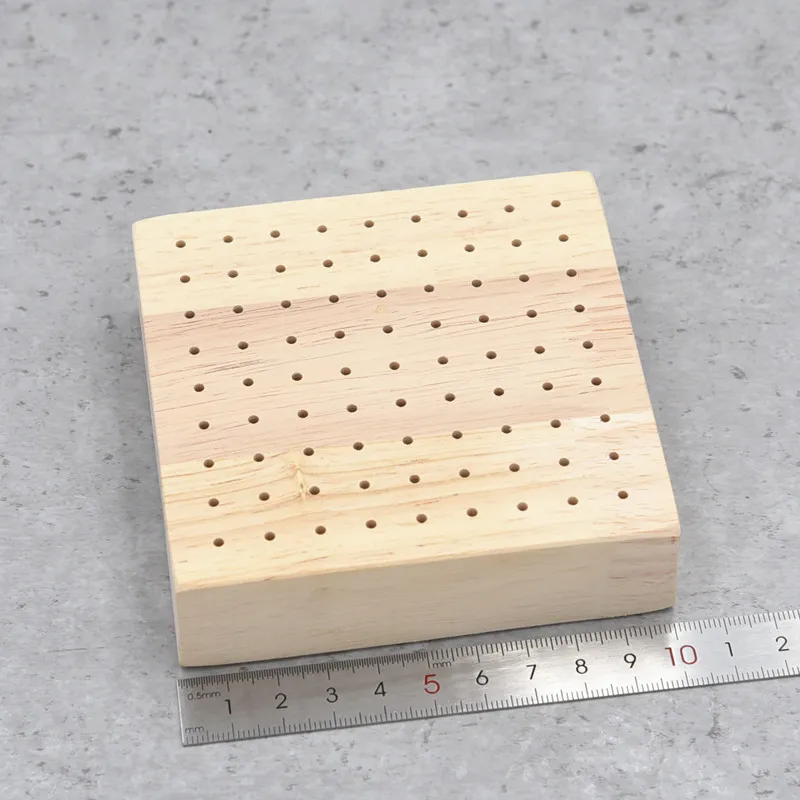 Solid Oak Wood Insert Board Base Thickened Drilled Stand for Polymer Clay Pottery Doll Wire Skeleton Craft DIY