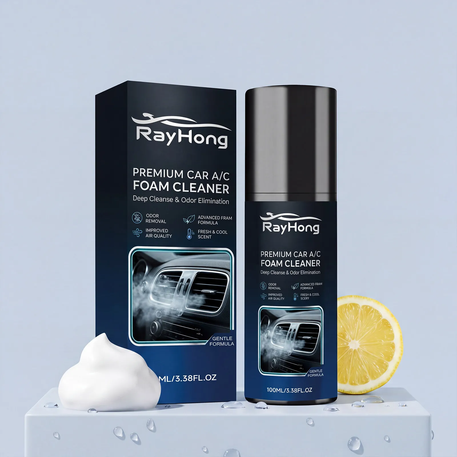Car Air Conditioner Foam Cleaner Automotive Interior AC System Deep Cleaning Odor Removal Refreshing Spray