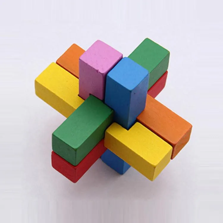 Wooden Luban Lock Puzzle Toy Brain Teaser 3D Interlocking Puzzle Educational Toy For Kids And Adults
