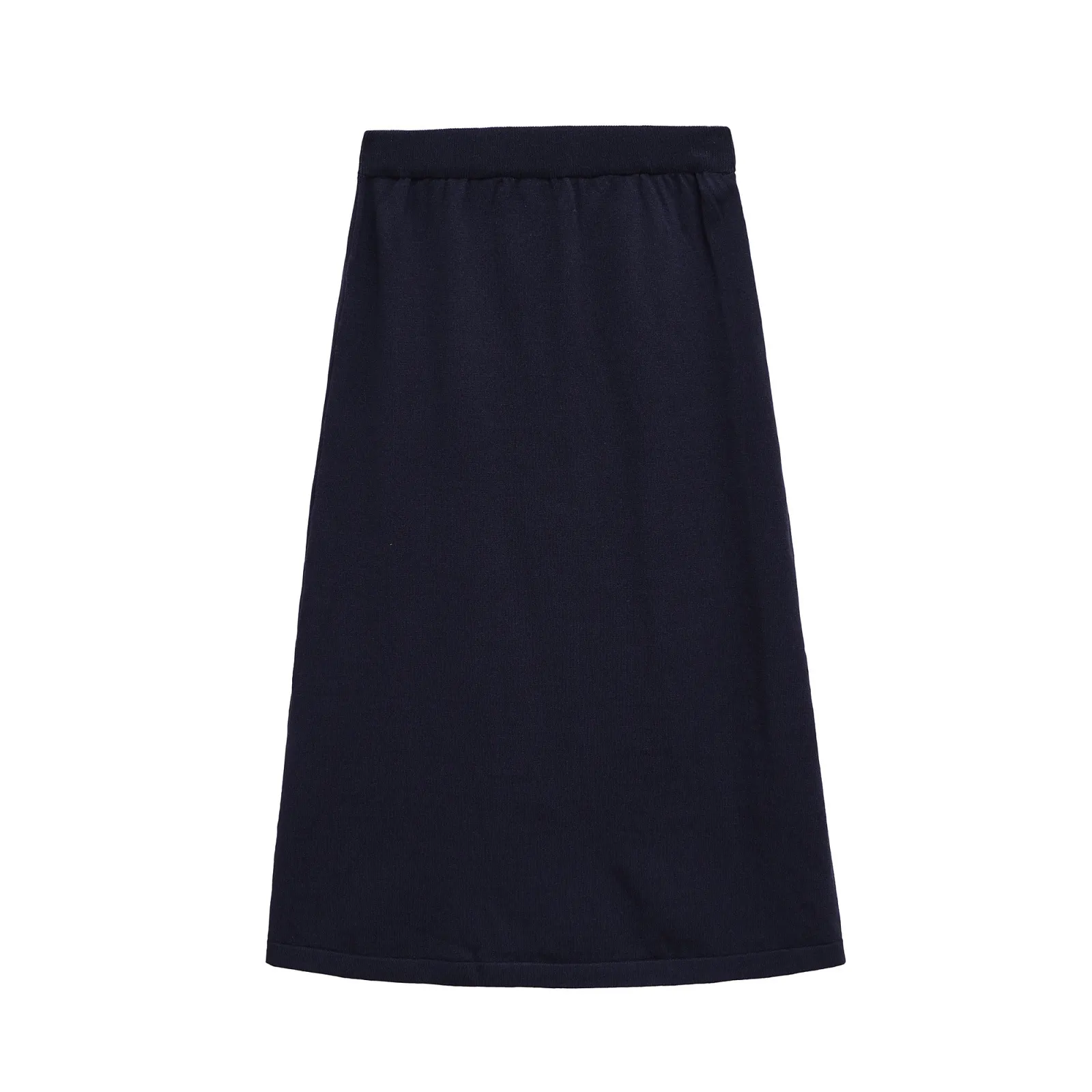 Jupe Midi Tricotée Couleur Unie Décontractée pour Femmes Taille Haute Jupe Droite Élastique Vêtements Élégants