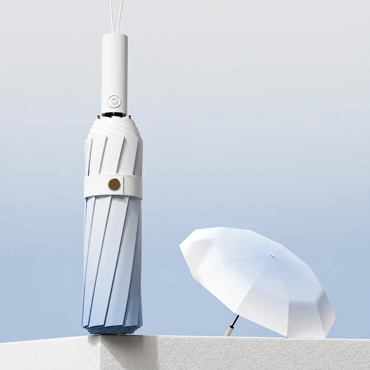 Gradient Automatic Folding Umbrella UV Protection Sun Umbrella Windproof Rain And Shine Umbrella For Women Men