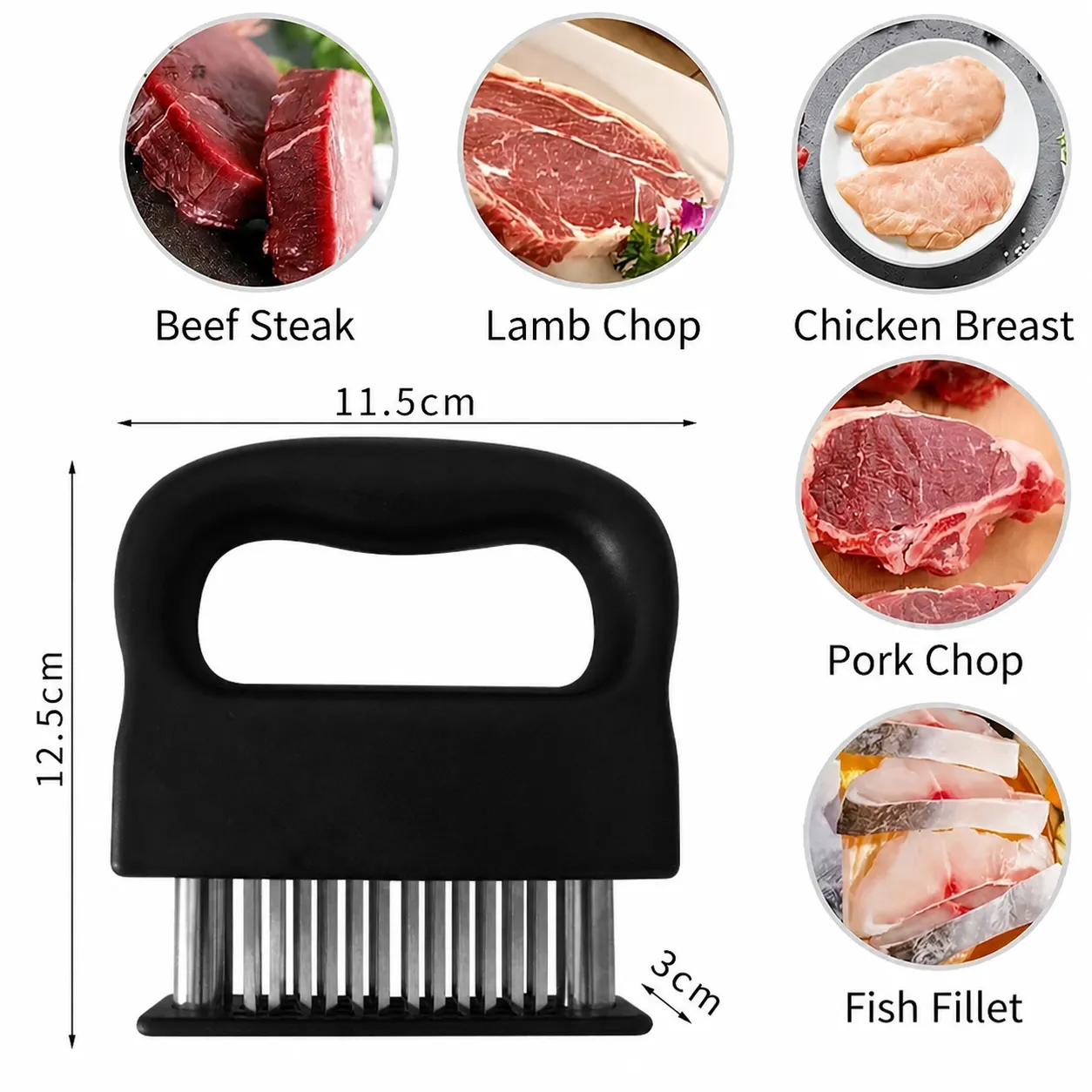 Utensile Batticarne Multiago in Acciaio Inossidabile per Bistecca Braciole Cucina Accessorio