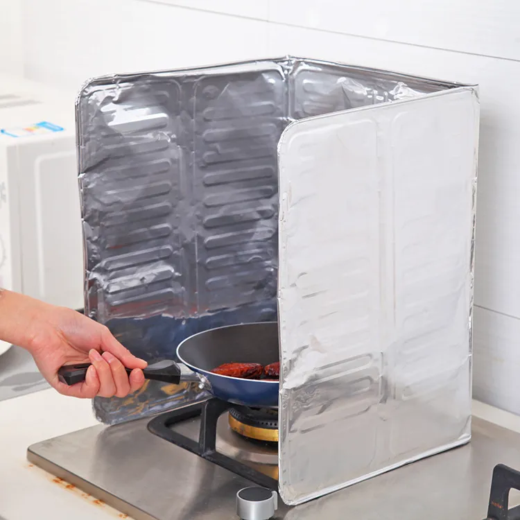 Pannello Paraschizzi Olio in Foglio di Alluminio Pieghevole Cucina Fornello Isolamento Termico