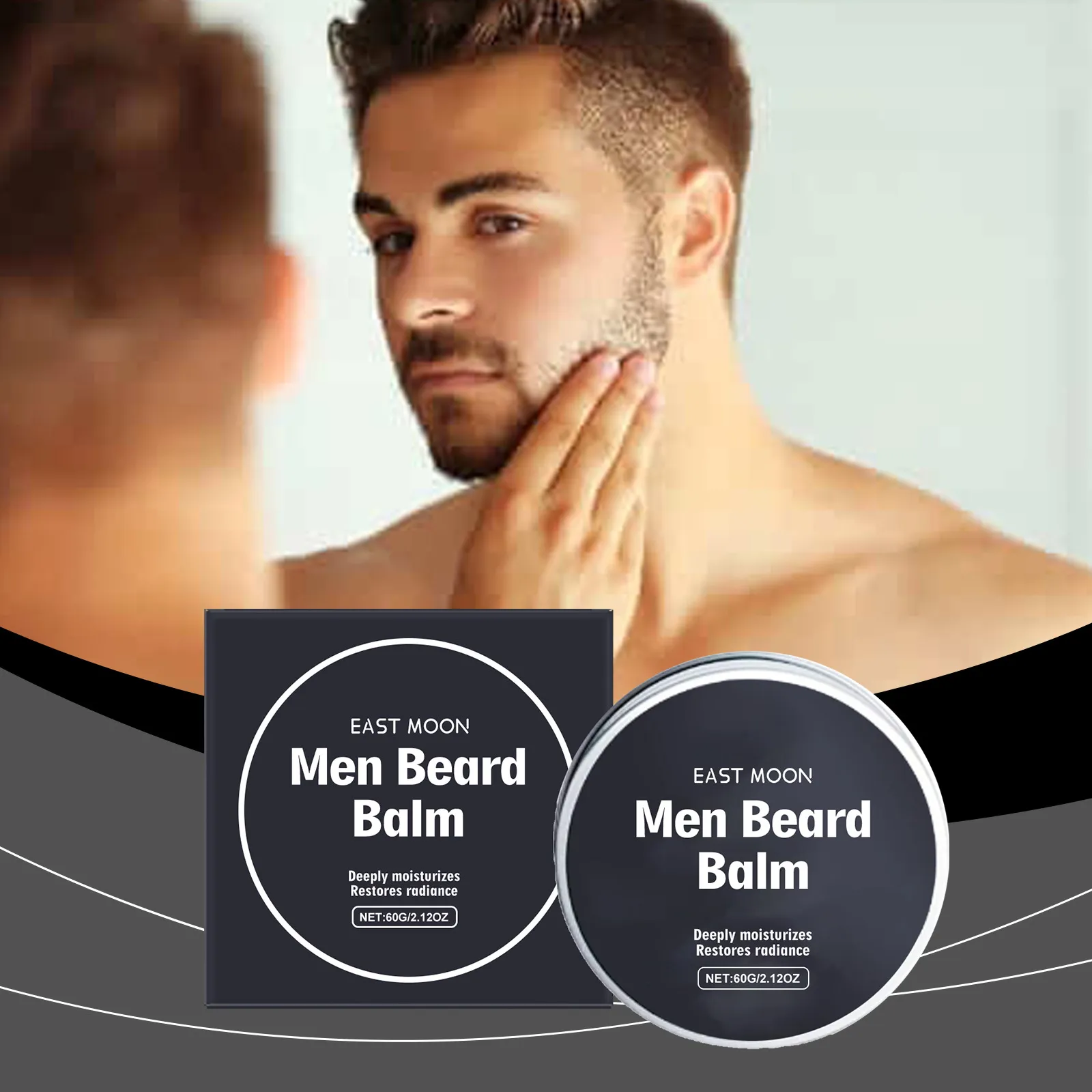Men Beard Balm Organic Natural Styling Grooming Wax Conditioning Moisturizing Beard Butter For Men Hair Care