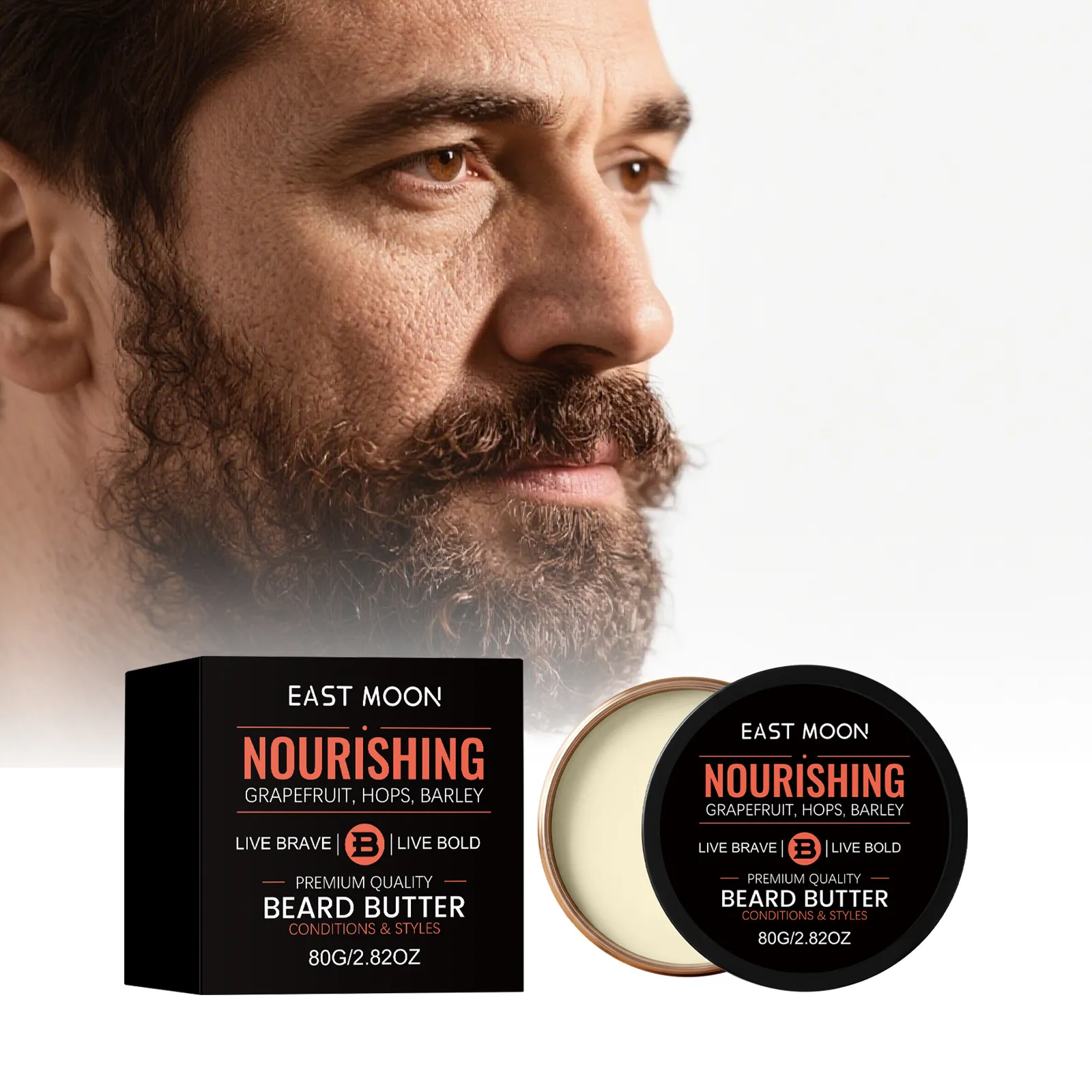 Balsamo per Barba da Uomo Idratante Nutriente Styling Crema per la Cura Quotidiana della Barba