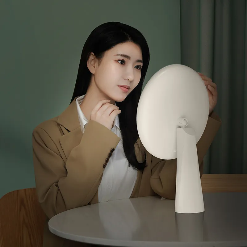 Desktop LED Makeup Mirror With 3-Color Light Smart Vanity Mirror USB Powered Makeup Mirror For Dressing Table