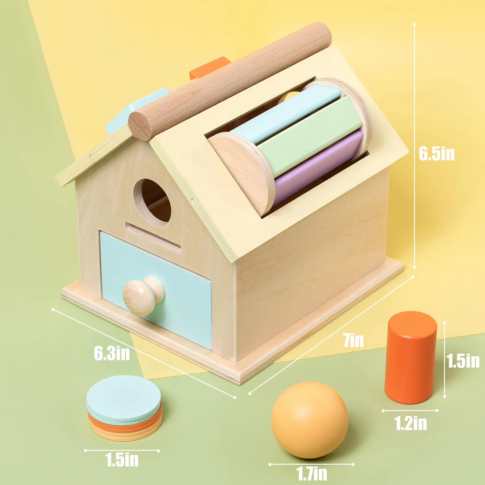Montessori Busy House Holz Frühförderungsspielzeug Multifunktion Formsortierung Passendes Spiel Baby Lernaktivitätswürfel Geschenk