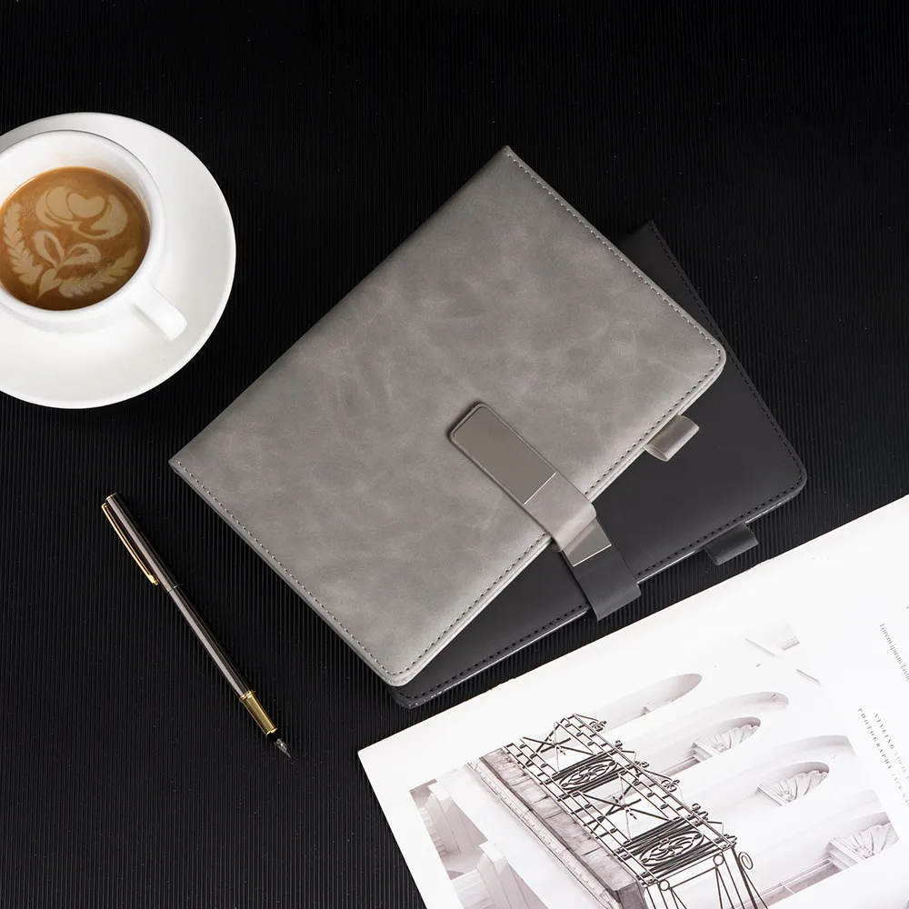 A5 Business PU Leather Notebook Journal Hardcover Diary With Magnetic Buckle Pen Holder Office School Supplies