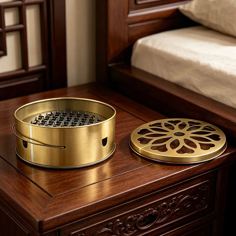 Stainless Steel Mosquito Repellent Box Portable Incense Burner Holder With Lid And Handle Ash Tray For Home Outdoor