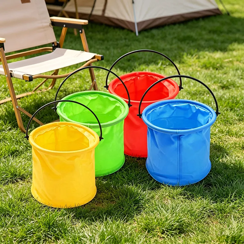 Collapsible Plastic Bucket Portable Folding Water Bucket Multifunctional Art Paint Brush Washer Camping Fishing Bucket