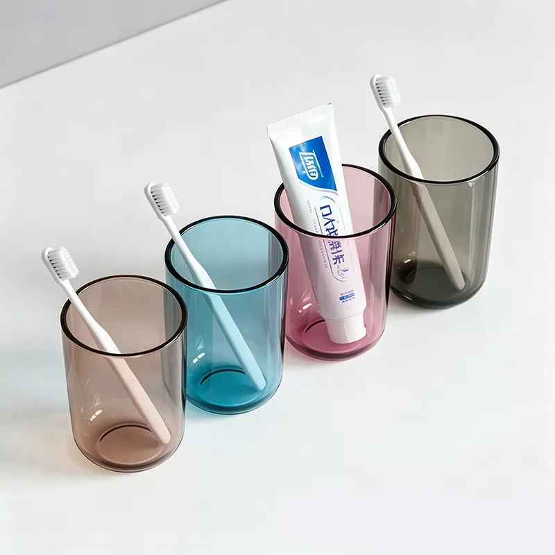 Thickened Plastic Mouthwash Cup Transparent Toothbrush Cup Household Luxury Couple Gargle Cup Bathroom Washing Tumbler