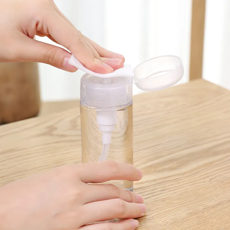 Transparent Plastic Pump Dispenser Bottle Travel Portable Liquid Cosmetic Lotion Pump Bottle Empty Container For Makeup Remover Toner