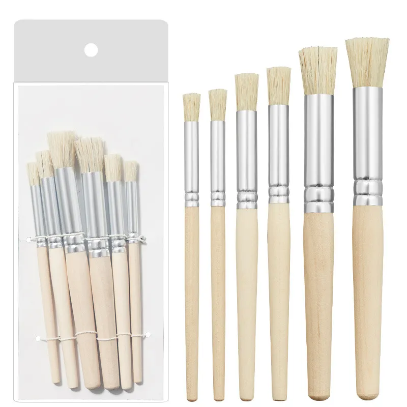 Professioneller Borsten Pinsel Holzgriff Runder Kopf Künstler Pinsel Für Acryl Aquarell Ölmalerei