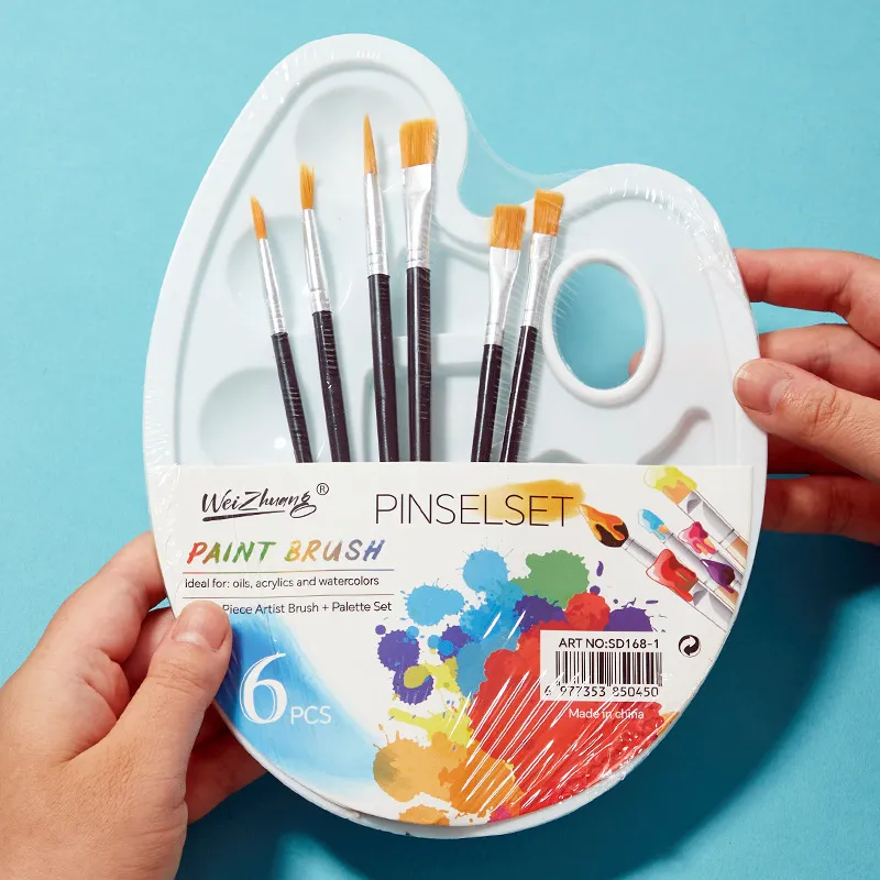 Set Palette E Pennelli In Plastica Multi Griglia Acquerello Gouache Arte Pittura Forniture Palette Con Pennelli