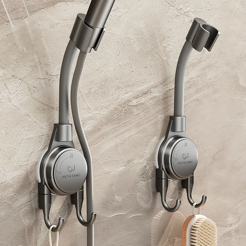 Supporto per Soffione Doccia Regolabile Senza Foratura Ventosa Bagno Staffa Bacchetta Doccia Base Doccia a Mano Montaggio a Parete