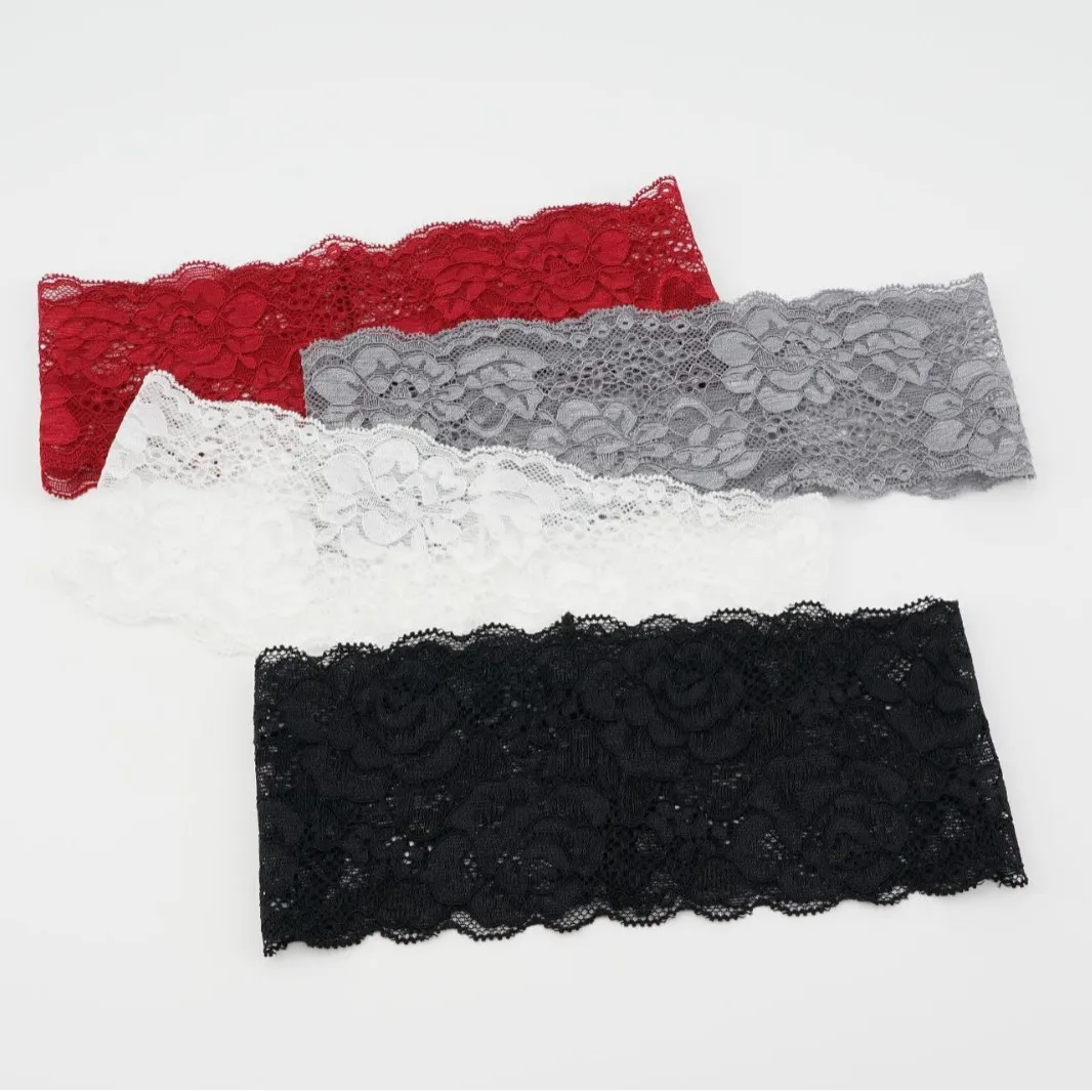 Damen Stretch Spitze Haarband Vintage Floral Durchbrochenes Haarband Elegantes Elastisches Haarschmuck Für Den Täglichen Gebrauch