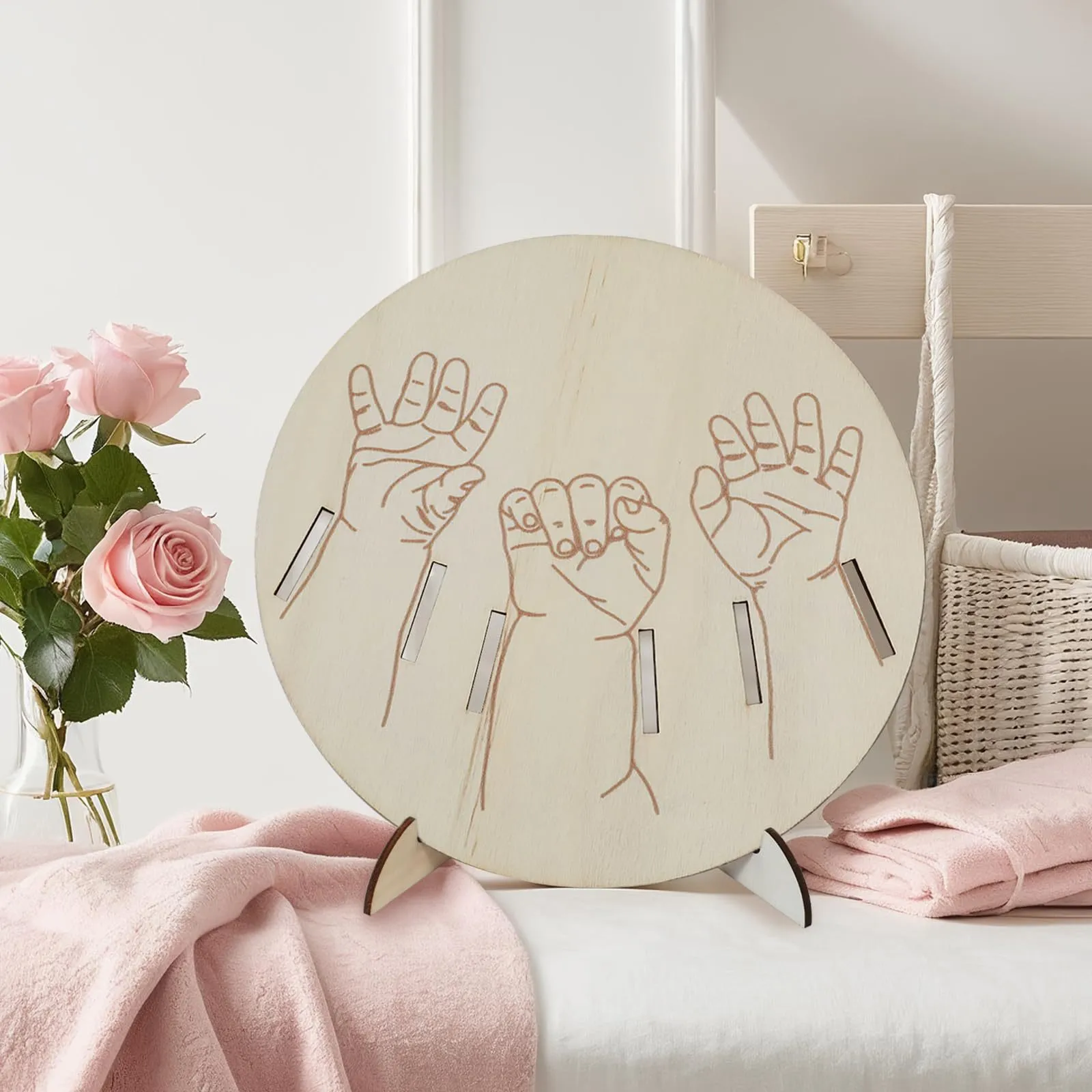 Hölzerne Neugeborenen Baby Geburt Gedenktafel Meilenstein Schild Babyparty Geschenk Kinderzimmer Dekor