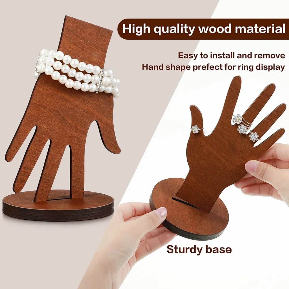 Wooden Hand Model Jewelry Display Stand Creative Desktop Storage Organizer Multipurpose Bracelet Ring Holder Home Decor