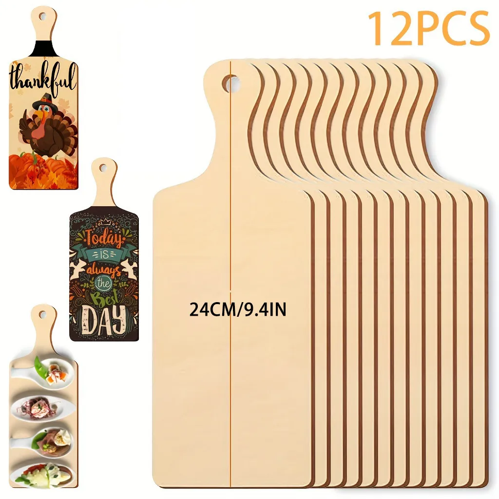 DIY Mini Tabla de Cortar de Madera Rodajas de Madera Virgen Graffiti de Niños Artesanía Decoración de Fiesta de Navidad Suministros de Artesanía de Madera