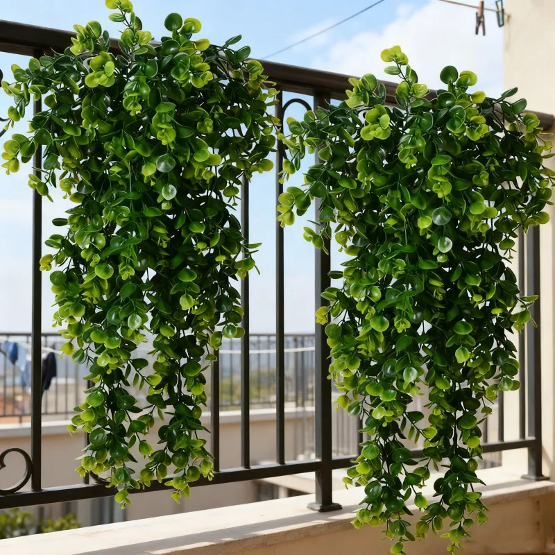 Artificial Eucalyptus Garland Fake Vines Plastic Greenery Hanging Plant For Indoor Outdoor Home Wedding Halloween Decor